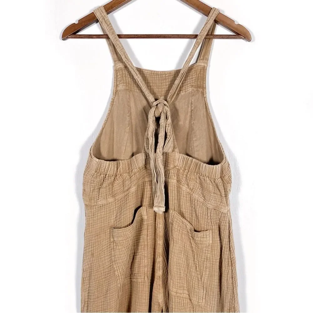 Free People Cyprus Ave Overalls Golden Brown Women's S - Picture 6 of 8